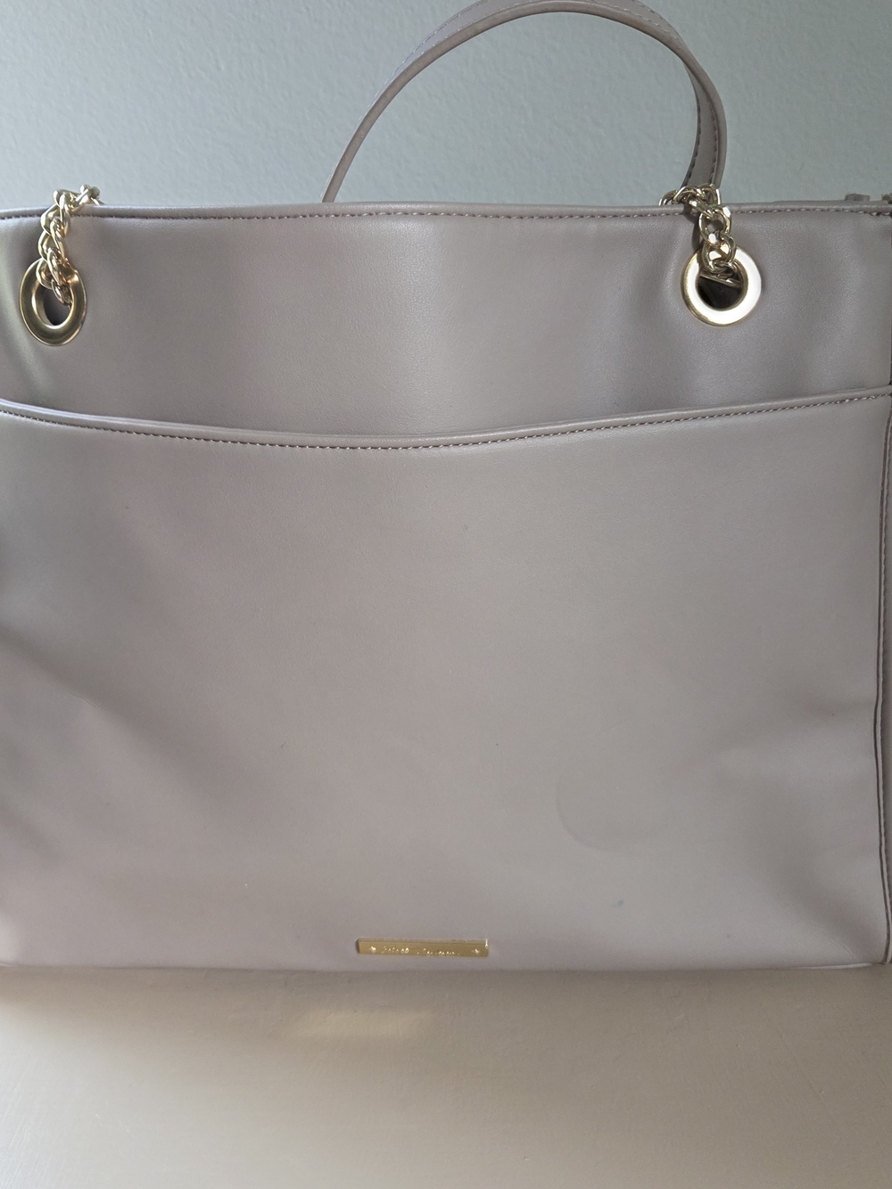 Betsey Johnson Women's Quilted Tote Bag in Light Taupe with Pink Scarf - Picture 3 of 12